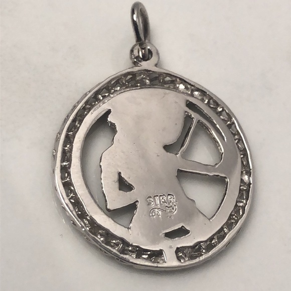Sagittarius zodiac sterling silver vintage pendant bracelet charm - Picture 2 of 4